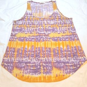 ZENANA Purple & Yellow Tie-Dye Tank Top - Size L